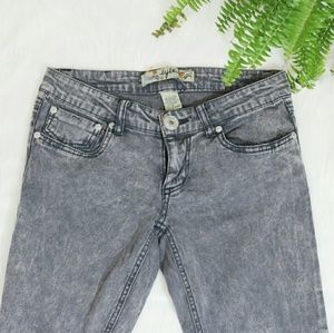 Grey Acid Wash Skinny Jeans